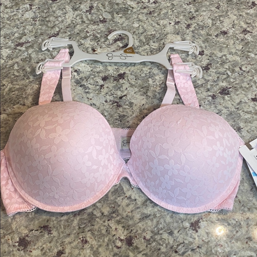 Jessica Simpson Pink Lace Bra size 42c NWT Underwire